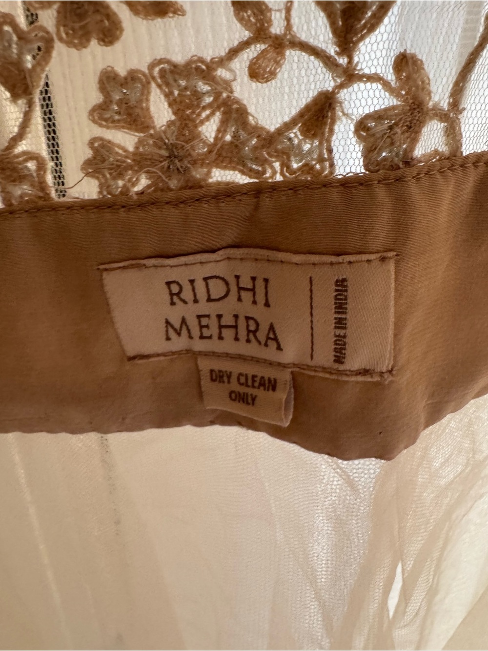 Gold/Cream Ridhi Mehra Lehenga with Deep V Bodice - Picture 14 of 16